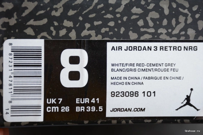 Throw Free Retro Line Cement Air Jordan 3 White 923096-101 0127
